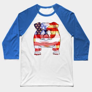 English Bulldog 4th Of July American Flag Baseball T-Shirt